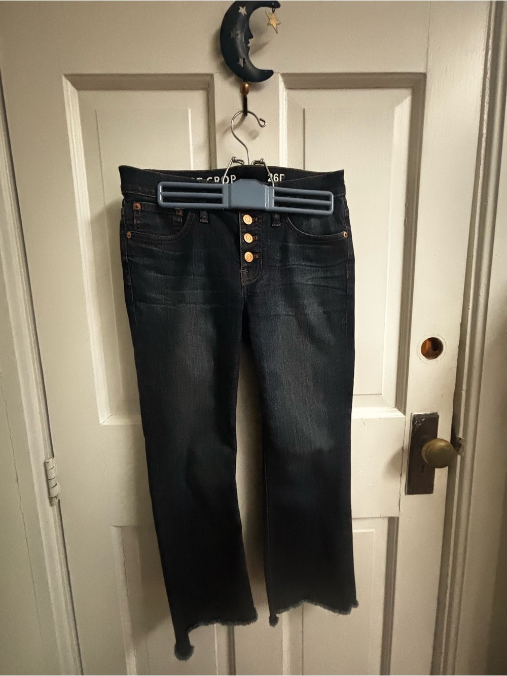 J. Crew Dark Indigo Flare Jeans with Button Fly